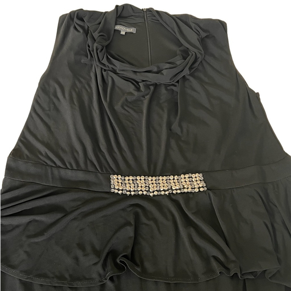 Addition Elle Sleeveless Peplum Two Piece Illusion Midi Dress - Picture 2 of 6